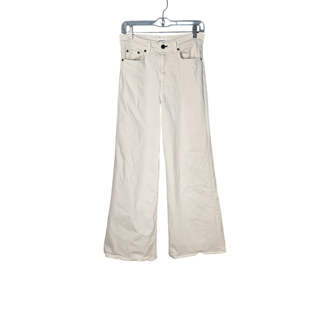 Askk NY Ivory Wide Leg Twill Pants Jeans Womens Size 27